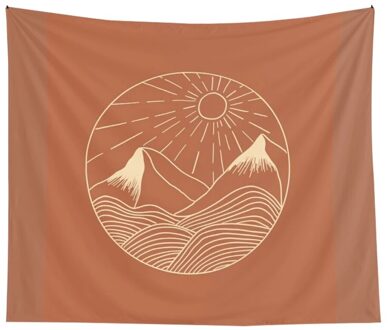 Zon Maan Abstract Bergen Zonsondergang Tapijt Muur Opknoping Art Woonkamer Kamer Home Decor Tafelkleed Tapestries95x73CM 1