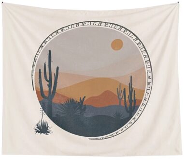 Zon Maan Abstract Bergen Zonsondergang Tapijt Muur Opknoping Art Woonkamer Kamer Home Decor Tafelkleed Tapestries95x73CM 4