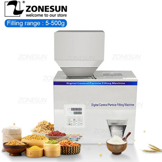 ZONESUN 5-500g Food Racking Machine Granular Powder Materials Weighing Packing Machine Filling Machine For Seeds Coffee Bean