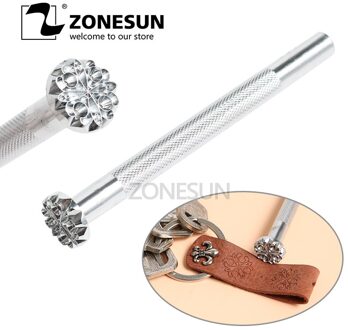 ZONESUN Lederen Stempelen Tool Vintage Bloem Patroon Klassieke Handgemaakte Gegraveerde Carving Embossing Mold Voor Portemonnee Handtas DIY