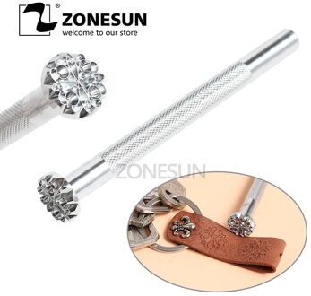 ZONESUN Lederen Stempelen Tool Vintage Bloem Patroon Klassieke Handgemaakte Gegraveerde Carving Embossing Mold Voor Portemonnee Handtas DIY