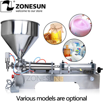ZONESUN Pneumatic Filling Machine Volumetric Soft Drink Food Beverage Facial Cream Oil Water Juice Honey Liquid bottle Filler