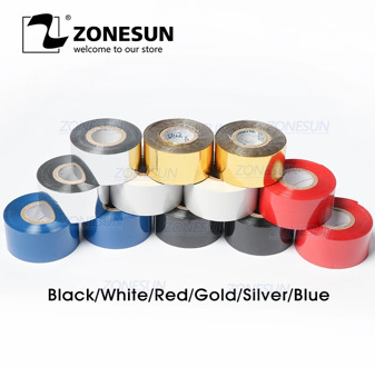 ZONESUN Thermal ribbon of ribbon printing machine, 30*100m, date printing ribbon for plastic and paper(5roll/lot)