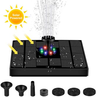 Zonne-energie Fontein Led Kleurrijke Licht Zwembad Solar Fontein Pomp Panel Indoor Tuin Decoratie Outdoor Vogel Bad
