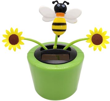 Zonne-energie Insect Bloem Zonnebloem Dancing Swing Pop Flip Flap Speelgoed Home Decor Auto Ornament Bloempot Figuur K