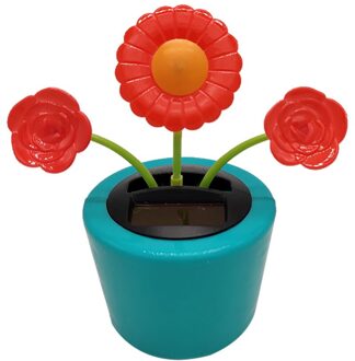 Zonne-energie Insect Bloem Zonnebloem Dancing Swing Pop Flip Flap Speelgoed Home Decor Auto Ornament Bloempot Figuur
