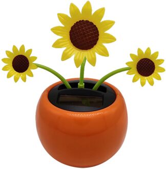 Zonne-energie Insect Bloem Zonnebloem Dancing Swing Pop Flip Flap Speelgoed Home Decor Auto Ornament Bloempot Figuur