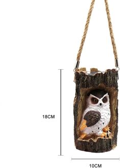 Zonne-energie Lantaarn Outdoor Opknoping Boom Gat Uil Licht Lamp Licht Wilde Opknoping Brons Voor Buiten Tuin Boom Decoratie