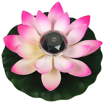 Zonne-energie Led Bloem Licht Onderwater Drijvende Fontein Vijver Garden Pool Lamp Realistische Lotus Vorm Led Bright Lampen Lamp roze