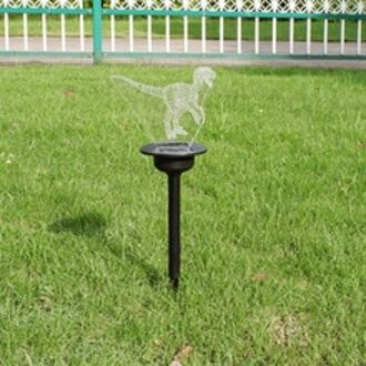 Zonne-energie Led Licht Transparant Acryl Outdoor Tuin Gazon Pathway Landschap Lamp D6 Tyrannosaurus Rex