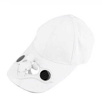 Zonne-energie Oplaadbare Batterij Saving Fan Hoed Zomer -Fan Cooling Cap Geen Schakelaar Ademend Dunne Fan Hoed wit nee switch