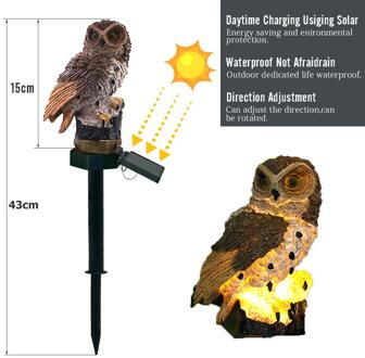 Zonne-energie Tuinverlichting Uil Dier Pixie Gazon Ornament Waterdichte Lamp Unieke Kerstverlichting Outdoor Solar Lampen B