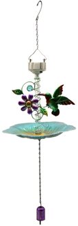 Zonne-energie Vogels Bad Opknoping Mooie Solar Vogels Feeder Wilde Vogels Feeder Voor Yard Tuin Buiten JS22