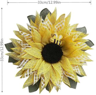 Zonnebloem Krans Bee Dag Guirlande Deur Teken Opknoping Decoratie Bloemen Simulatie Ornament Home Decor