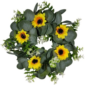 Zonnebloem Simulatie Guirlande Lysimachia Ring Veld Hanger Deurklopper Ronde Blad Decor Krans Hanger Navidad Decoracion