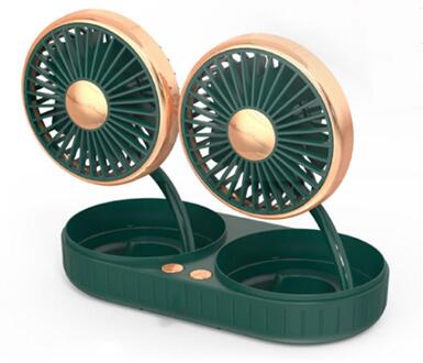 Zonnebloem Stijl Dual/Single Head Auto Koeler Fan Usb Aangedreven 3 Snelheden 5 Blades Koelventilator Voor Auto Desktop home Office Tafel groen