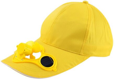 Zonnebrandcrème Aangedreven Ventilator Hoed Zomer Outdoor Sport Hoed Zon Cap Met Solar Fan Fiets Klimmen Baseball Cap geel