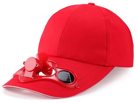 Zonnebrandcrème Aangedreven Ventilator Hoed Zomer Outdoor Sport Hoed Zon Cap Met Solar Fan Fiets Klimmen Baseball Cap Rood