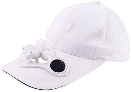 Zonnebrandcrème Aangedreven Ventilator Hoed Zomer Outdoor Sport Hoed Zon Cap Met Solar Fan Fiets Klimmen Baseball Cap wit