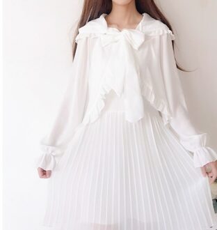 Zonnebrandcrème Lolita Top Japan Stijl Kawaii Meisje Lolita Mantel Zonnebrandcrème Sjaal Victoriaanse Overhemd Dunne Jas Zoete Lolita Top Loli Jas