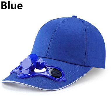 Zonnebrandcrème Zonne-energie Fan Hoed Zomer Outdoor Sport Hoeden Zon Cap Met Solar Cool Fan Fietsen Klimmen Baseball Cap Blauw