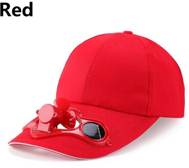 Zonnebrandcrème Zonne-energie Fan Hoed Zomer Outdoor Sport Hoeden Zon Cap Met Solar Cool Fan Fietsen Klimmen Baseball Cap Rood