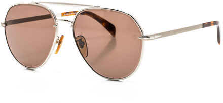 Zonnebril 7037/g/s Cat.3 Piloot Staal Zilver/bruin