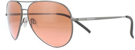 Zonnebril Carrara 8453 Mat Donker Gunmetal Mineral Chauffeurs Bruin Verloop Grijs