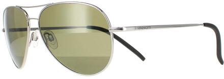 zonnebril Carrara kleine SS016001 glanzend zilver gepolariseerd groen 555 nm - One Size
