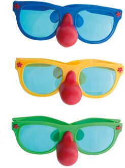 Zonnebril Clown Met Neus Jumbo Multikleur - Print