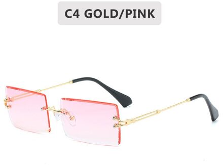 Zonnebril Dames Mode Vrouwen Lens Shades Retro Snijden Randloze Brillen Gradiënt Zon Frameloze Bril Wome C4