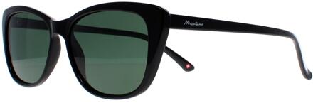 Zonnebril Gepolariseerd Panto Kunststof Zwart (mp42a)