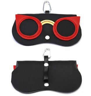 Zonnebril Houder PU Lederen Brillen Case Leuke Eyewear Container Gevallen Opknoping Haak Óculos Box voor Vrouwen 01