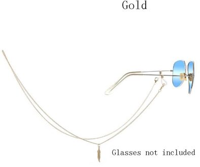 Zonnebril Masking Kettingen Voor Vrouwen Blad Hanger Brillen Kettingen Lanyard Mode-sieraden Glazen Houder Goud