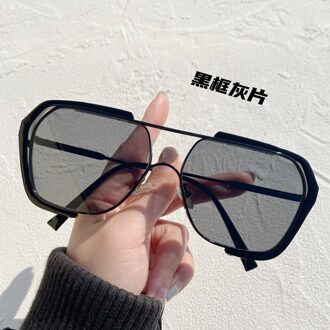 Zonnebril Vierkante Vrouwen Mannen Zonnebril Vrouw Eyewear Brillen Pc Frame Clear Lens UV400 Schaduw Mode Rijden Outdoor zwart grijs