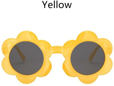 Zonnebril Voor Kids Ronde Bloem Leuke Bril Uv-bescherming Kinderen Meisje Jongen Eyewear Pak Voor Party Fotografie Outdoor geel