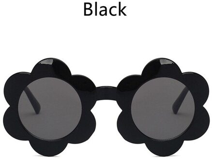 Zonnebril Voor Kids Ronde Bloem Leuke Bril Uv-bescherming Kinderen Meisje Jongen Eyewear Pak Voor Party Fotografie Outdoor zwart