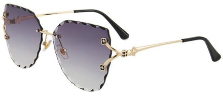 Zonnebril Vrouwen Frameloze Metalen Dot Diamond Cut Edge Womens Zonnebril UV400 Eyewear Oceaan Lens Bril 1