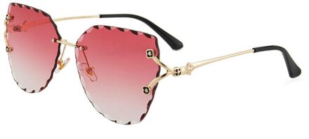 Zonnebril Vrouwen Frameloze Metalen Dot Diamond Cut Edge Womens Zonnebril UV400 Eyewear Oceaan Lens Bril 2