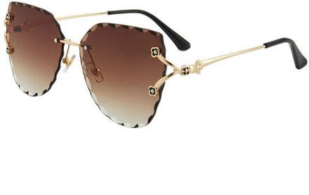 Zonnebril Vrouwen Frameloze Metalen Dot Diamond Cut Edge Womens Zonnebril UV400 Eyewear Oceaan Lens Bril 3