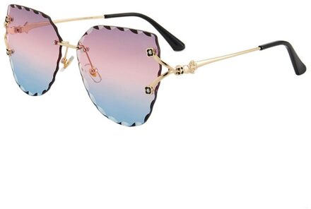 Zonnebril Vrouwen Frameloze Metalen Dot Diamond Cut Edge Womens Zonnebril UV400 Eyewear Oceaan Lens Bril 5