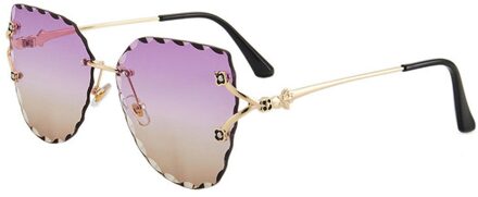 Zonnebril Vrouwen Frameloze Metalen Dot Diamond Cut Edge Womens Zonnebril UV400 Eyewear Oceaan Lens Bril 7