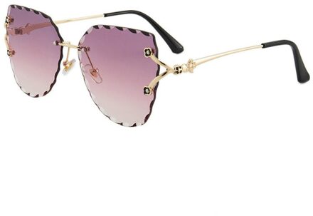 Zonnebril Vrouwen Frameloze Metalen Dot Diamond Cut Edge Womens Zonnebril UV400 Eyewear Oceaan Lens Bril