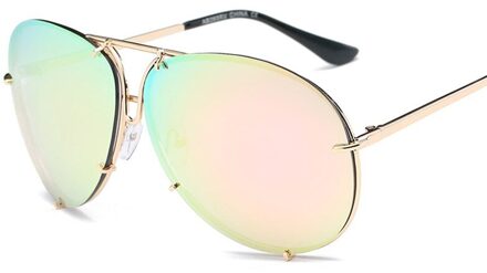 Zonnebril Vrouwen Oversized Luxe Zonnebril Vrouwelijke Koele Spiegel UV400 Lady Eyewear Shades Voor Vrouwen 03