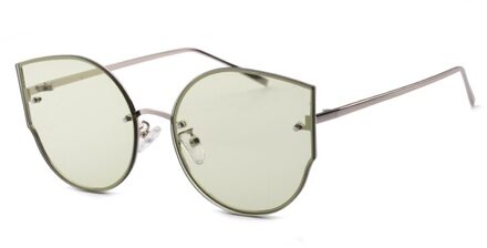 Zonnebril Vrouwen Ronde Cat eye Zonnebril UV400 oculos de sol feminino Metalen Frame Kleurrijke Bril 740R groen Transperant