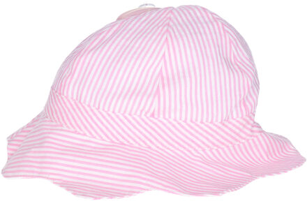 Zonnehoedje voor baby's gestreept roze one size