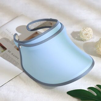 Zonneklep Hoeden Vrouwen Grote Rand Zomer Uv Bescherming Strand Outdoor Cap ENA88 Blauw