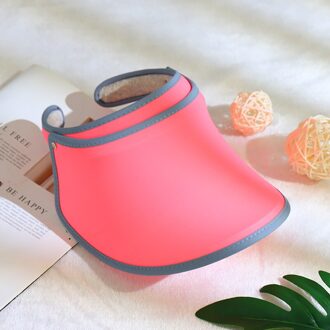 Zonneklep Hoeden Vrouwen Grote Rand Zomer Uv Bescherming Strand Outdoor Cap ENA88 Rood