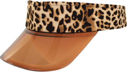 zonneklep - panter print - transaparante klep