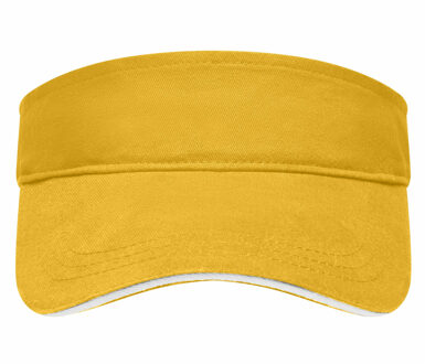 Zonneklep uni kleuren  Geel/wit